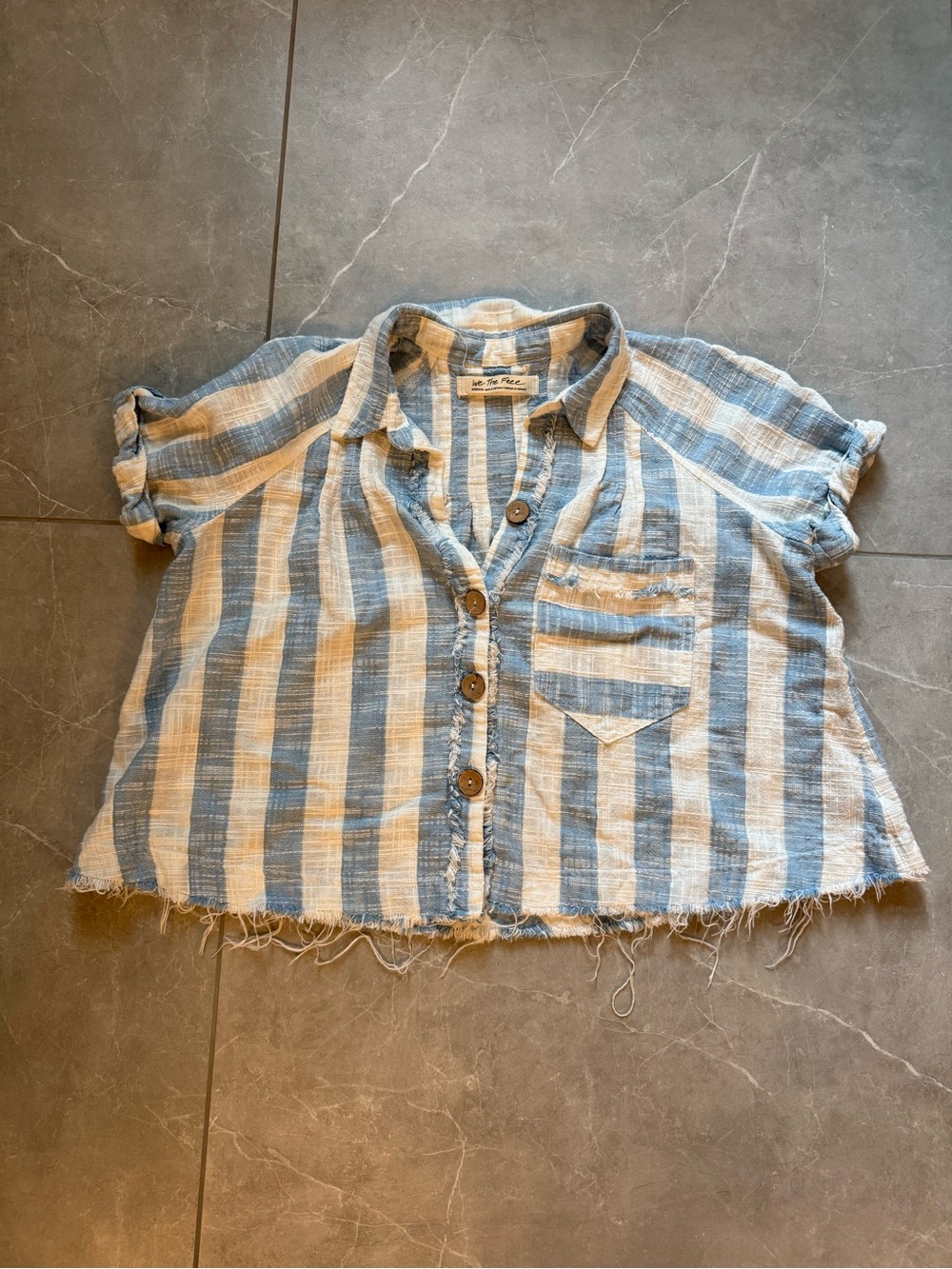 Free People striped linen button up. Size medium.